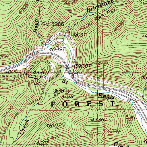 Topographic Map of Tammany, ID