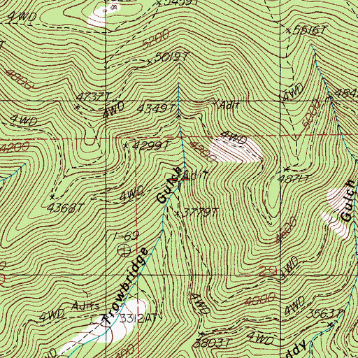 Topographic Map of Wonder Mine, ID