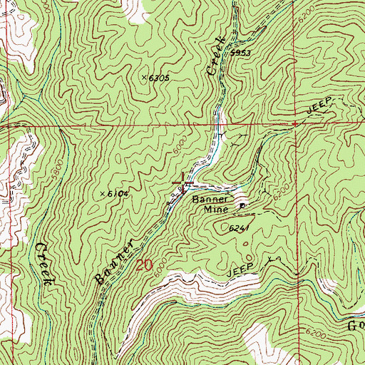 Topographic Map of Banner, ID