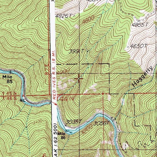 Topographic Map of Saint Joe Quartz Mine, ID
