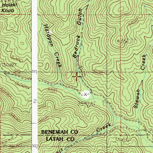 Topographic Map of Bedrock Gulch, ID