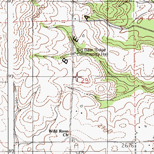 Topographic Map of Bean Hill, ID