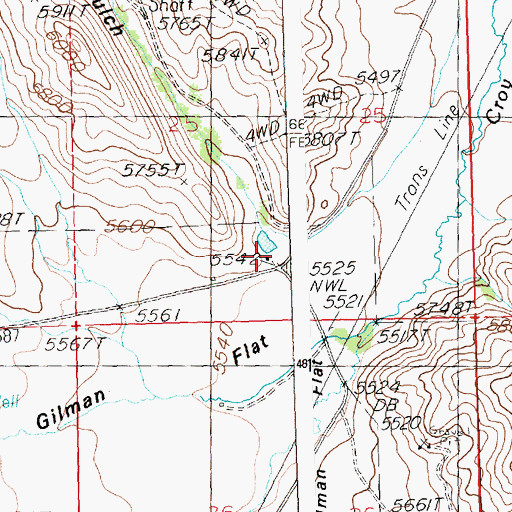 Topographic Map of Bullion, ID
