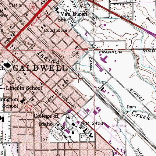 Topographic Map of Bugtown (historical), ID