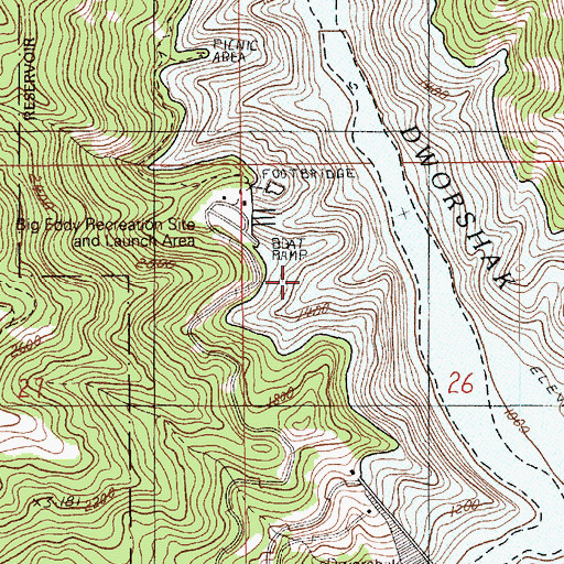 Topographic Map of Bruces Eddy, ID