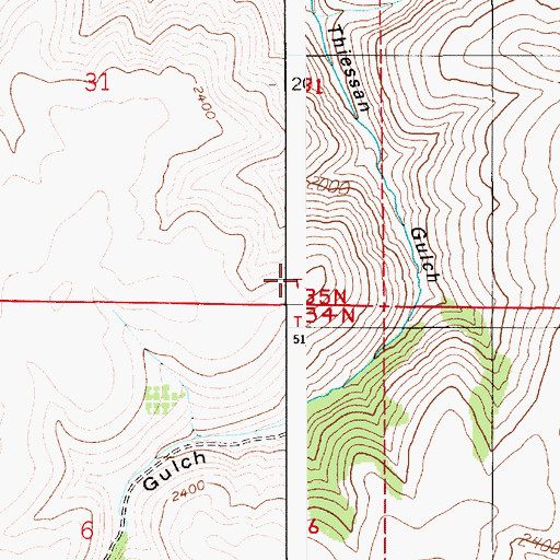 Topographic Map of Nez Perce County, ID