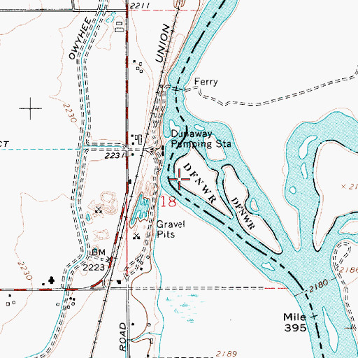 Topographic Map of Settlers Island, ID