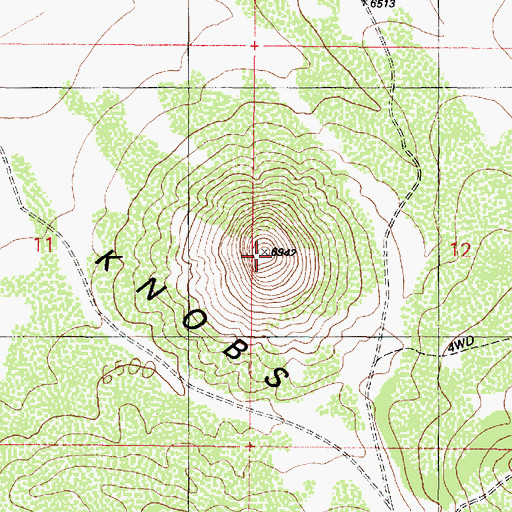 Topographic Map of Dog Knobs, AZ
