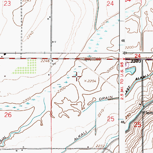 Topographic Map of Rowell Marsh Wildlife Habitat Area, ID
