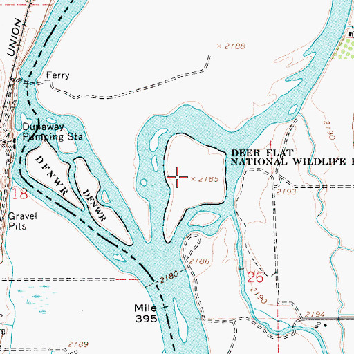 Topographic Map of Heron Island, ID