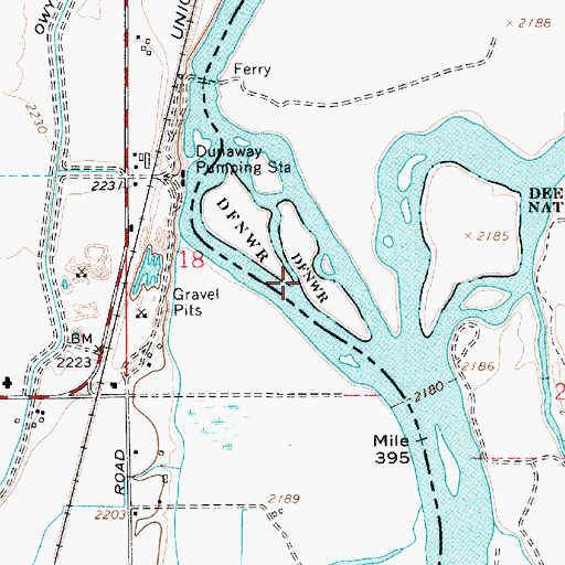 Topographic Map of Big Cottonwood Island, ID