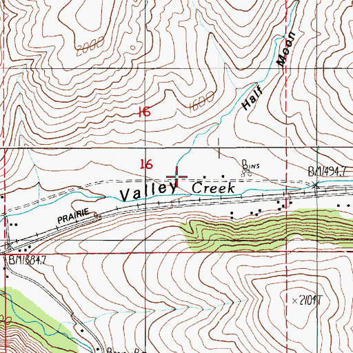 Topographic Map of Half Moon Draw, ID