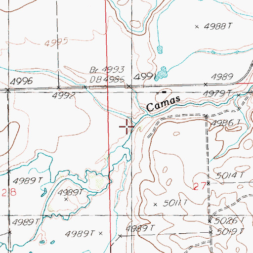 Topographic Map of Knowlton Creek, ID