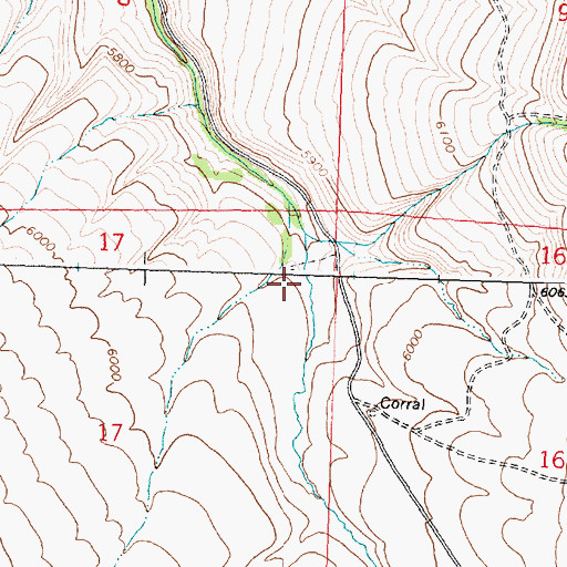 Topographic Map of Aspen Creek, ID