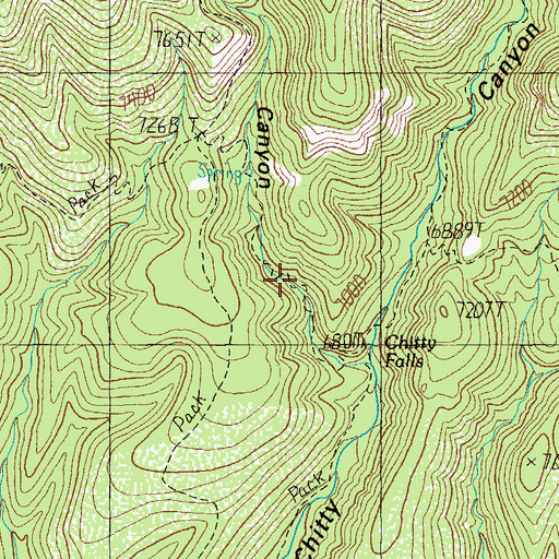 Topographic Map of Chitty Canyon Trail Thirty Four, AZ