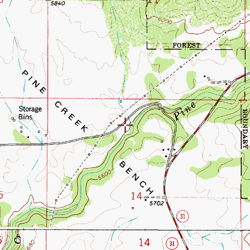 Topographic Map of Beckman Canyon, ID
