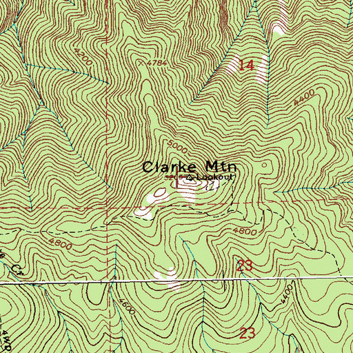 Topographic Map of Clark Mountain Lookout, ID