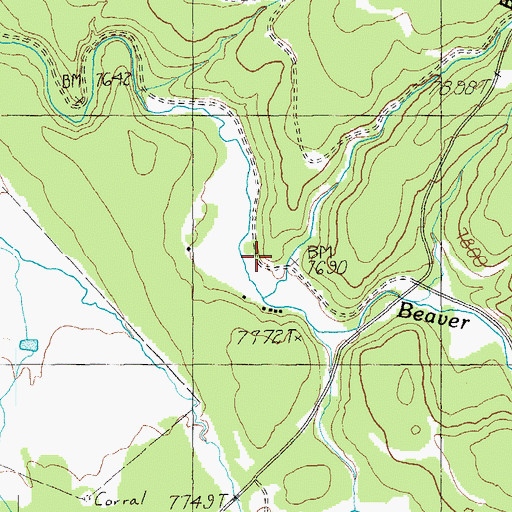 Topographic Map of Cleaveland, AZ