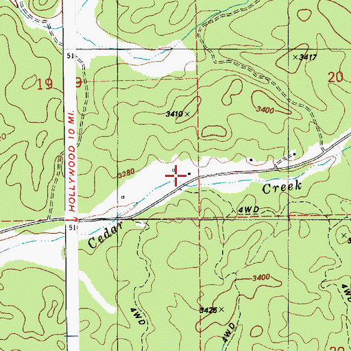 Topographic Map of Cully Moores, ID