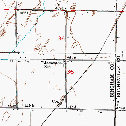 Topographic Map of Cox, ID