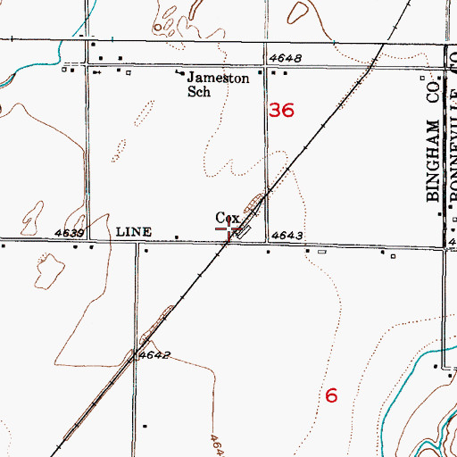 Topographic Map of Cox, ID