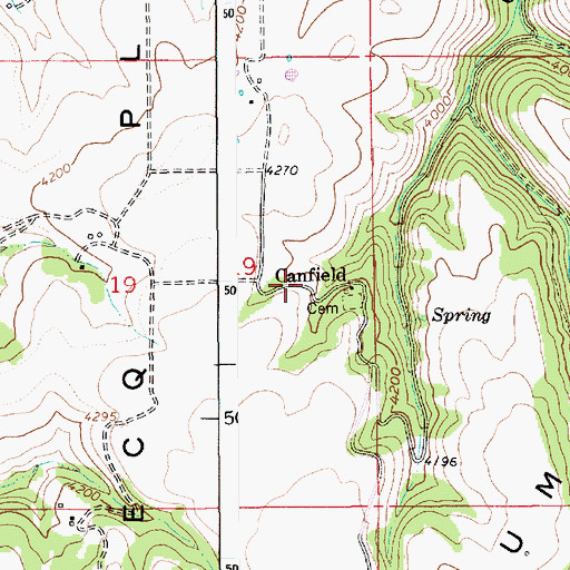 Topographic Map of Canfield, ID