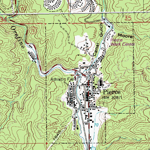 Topographic Map of Canal Gulch Creek, ID