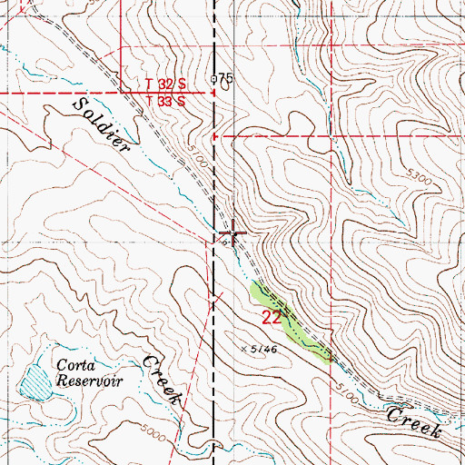 Topographic Map of Camp Three Forks (historical), ID