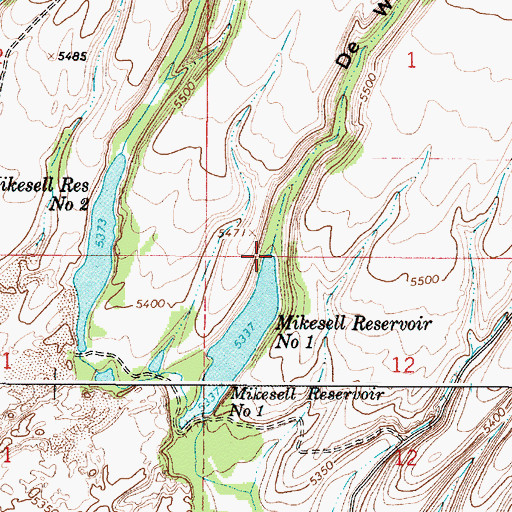 Topographic Map of Dewitt Creek, ID