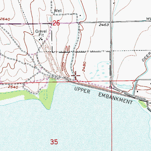Topographic Map of Deer Flat National Wildlife Headquarters, ID