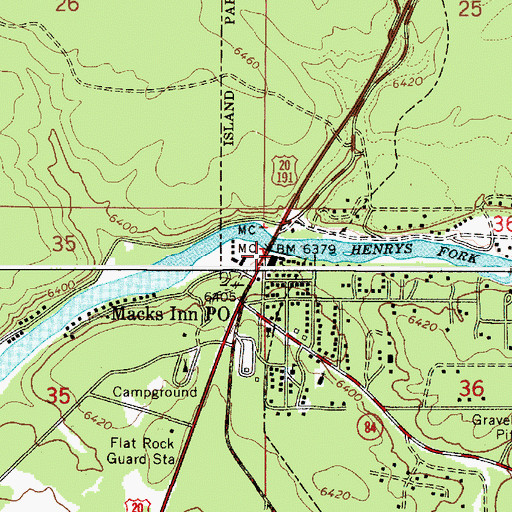 Topographic Map of Flat Rock, ID