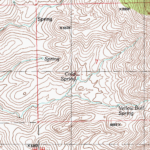 Topographic Map of Cold Spring, AZ