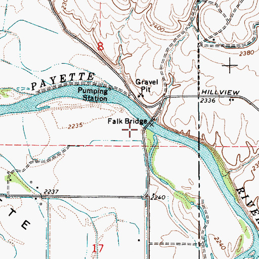 Topographic Map of Falks, ID