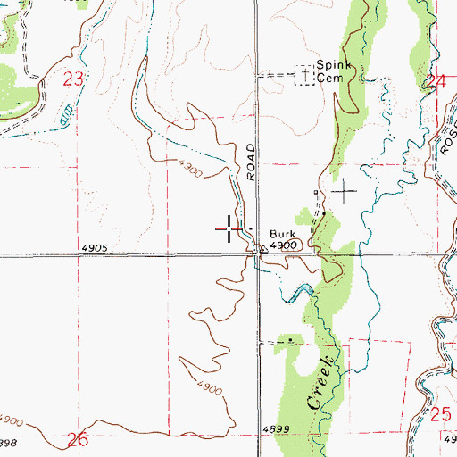 Topographic Map of Spink, ID