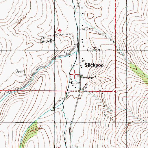 Topographic Map of R C Mission School (historical), ID