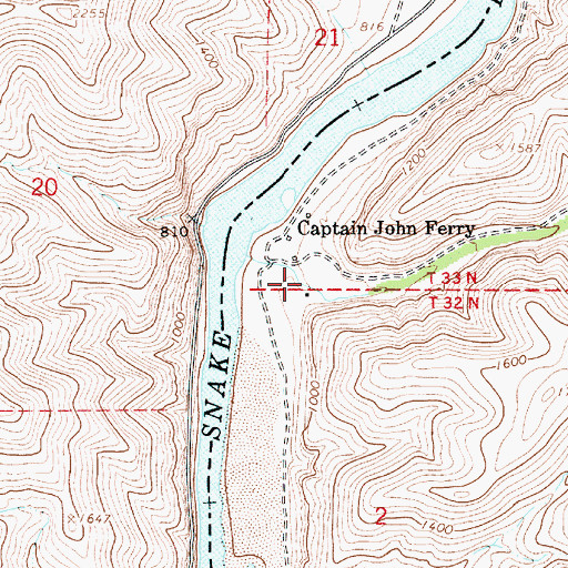 Topographic Map of Taplin, ID