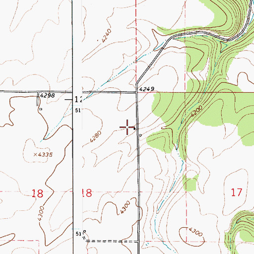 Topographic Map of Woodside, ID