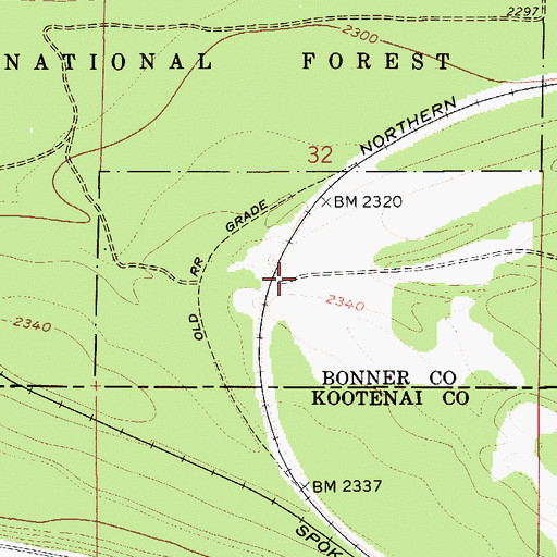 Topographic Map of Wright (historical), ID