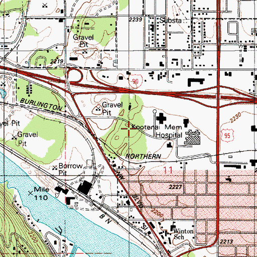 Topographic Map of North Idaho Immediate Care Center, ID