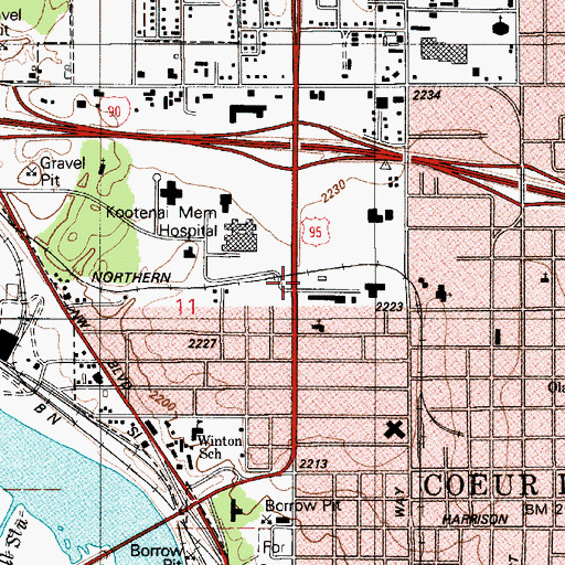 Topographic Map of North Idaho Cancer Treatment Center, ID