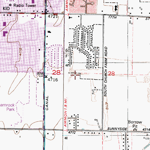 Topographic Map of Eastern Idaho Regional Behavioral Health Center, ID