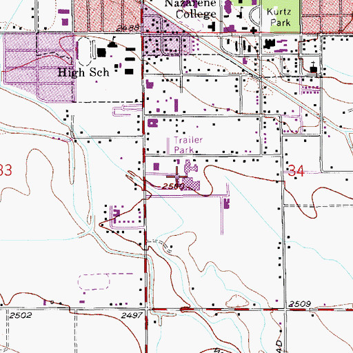Topographic Map of Saint Alphonsus Medical Center - Nampa, ID