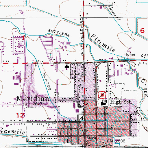 Topographic Map of Breast Cancer Detection Centers, ID