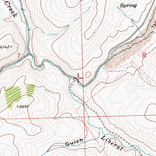 Topographic Map of Rollins Placer (historical), ID