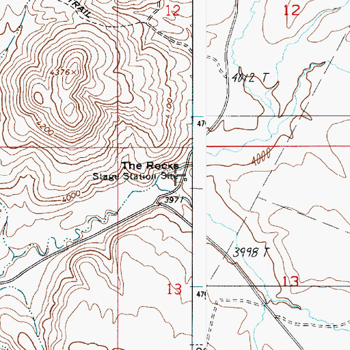 Topographic Map of Rockville, ID