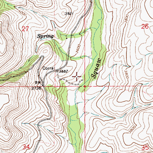 Topographic Map of Walker Mill (historical), ID