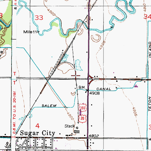 Topographic Map of Hart, ID