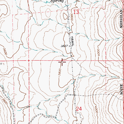 Topographic Map of Big Flat, ID