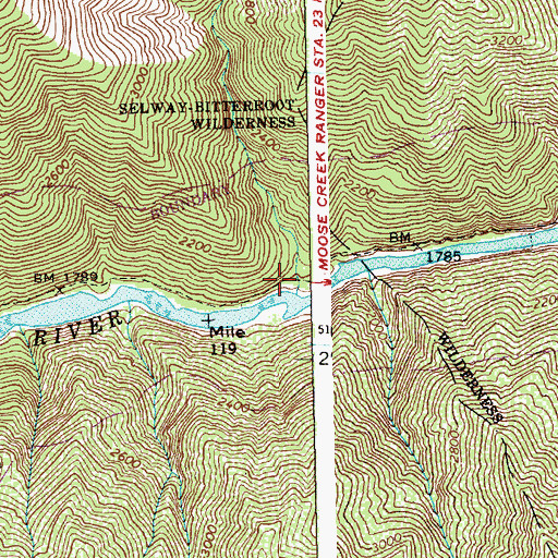 Topographic Map of Bear Packer Camp, ID