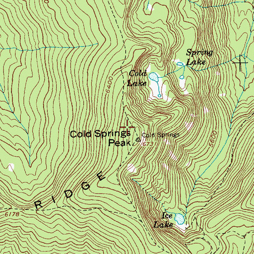 Topographic Map of Cold Springs Camp, ID